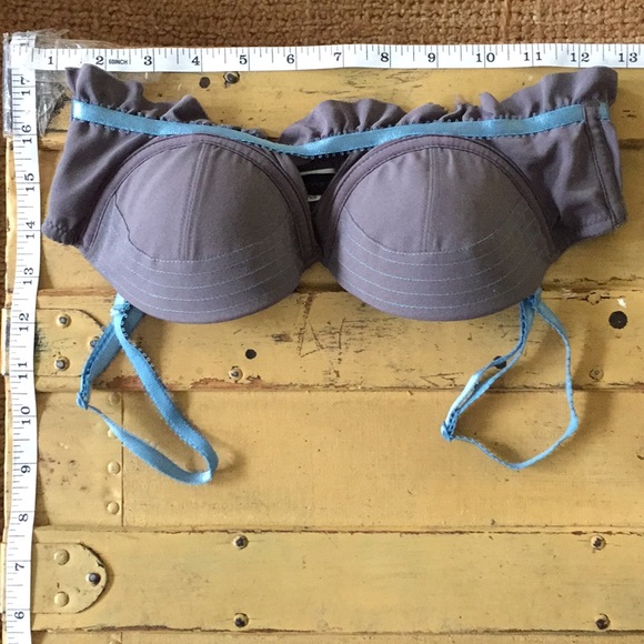 URBAN OUTFITTERS DAMSEL BOHO DEMI CUP BRA 32A SLATE GRAY FEMININE LOLITA - Picture 2 of 10